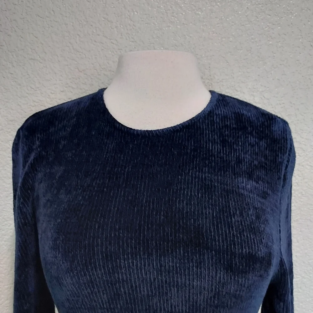 Clio Blue Chenile Knit Long Sweater Size Large